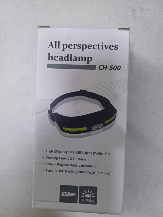 LumiHead Pro | Lampe Frontale COB Rechargeable · Imperméable · 400 Lumens
