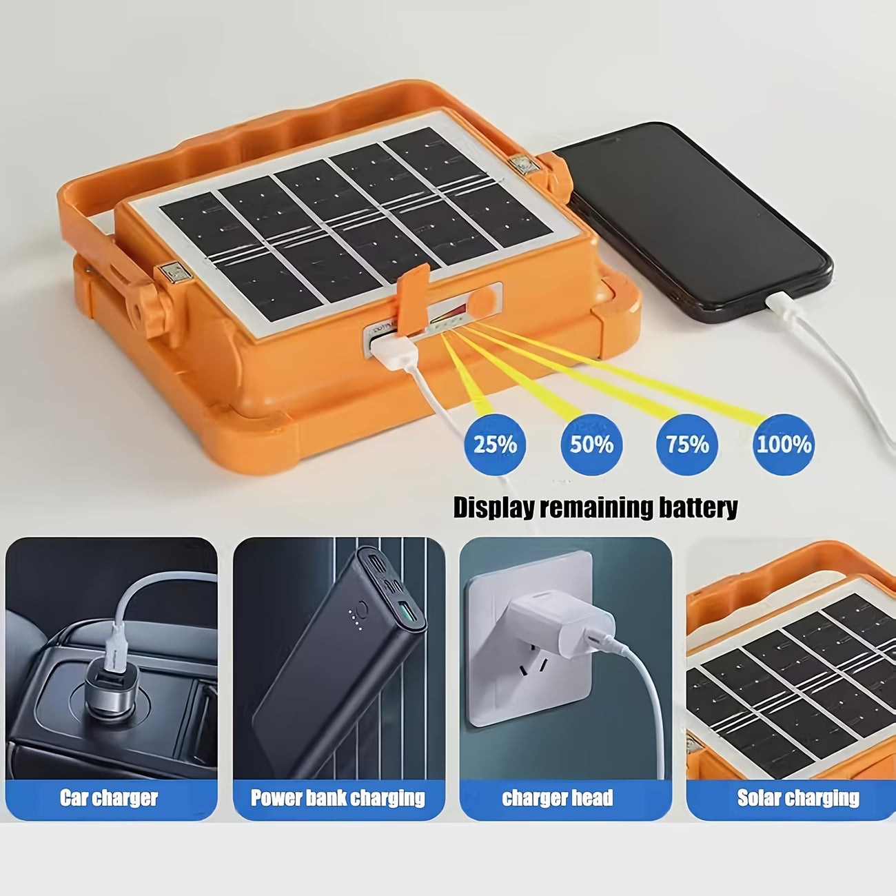 Lampe Projecteur Solaire + Power bank intégré
