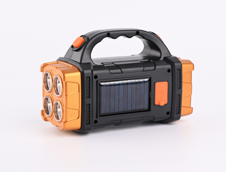 Lampe Solaire + Power Bank — Projecteur 4 LED & COB, Anti-Coupure SEEG