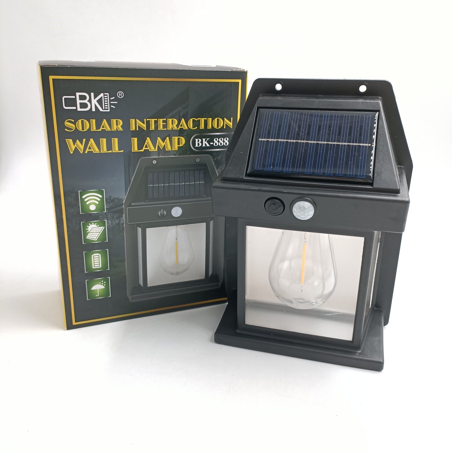 LumiMur Solaire — Lanterne Murale Solaire à Détecteur de Mouvement, Anti-Coupure SEEG