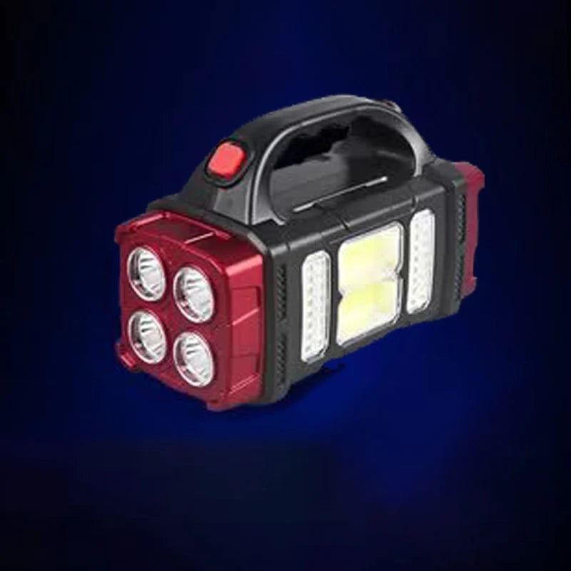 Lampe Solaire + Power Bank — Projecteur 4 LED & COB, Anti-Coupure SEEG